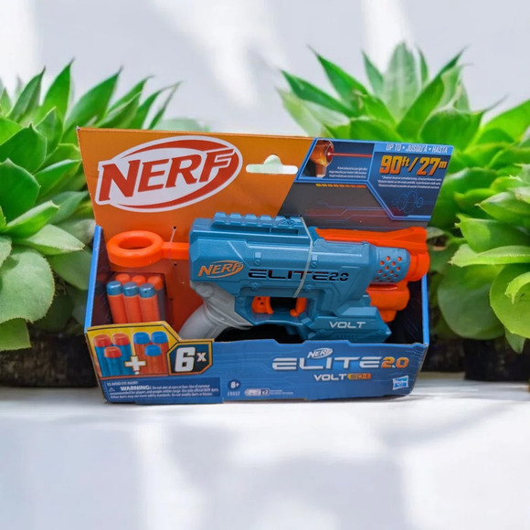 Nerf Elite 2.0 Volt SD-1 Blaster, 6 Official Nerf Darts, 2 Tactical Rails (New) - Picture 5 of 5